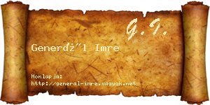 Generál Imre névjegykártya